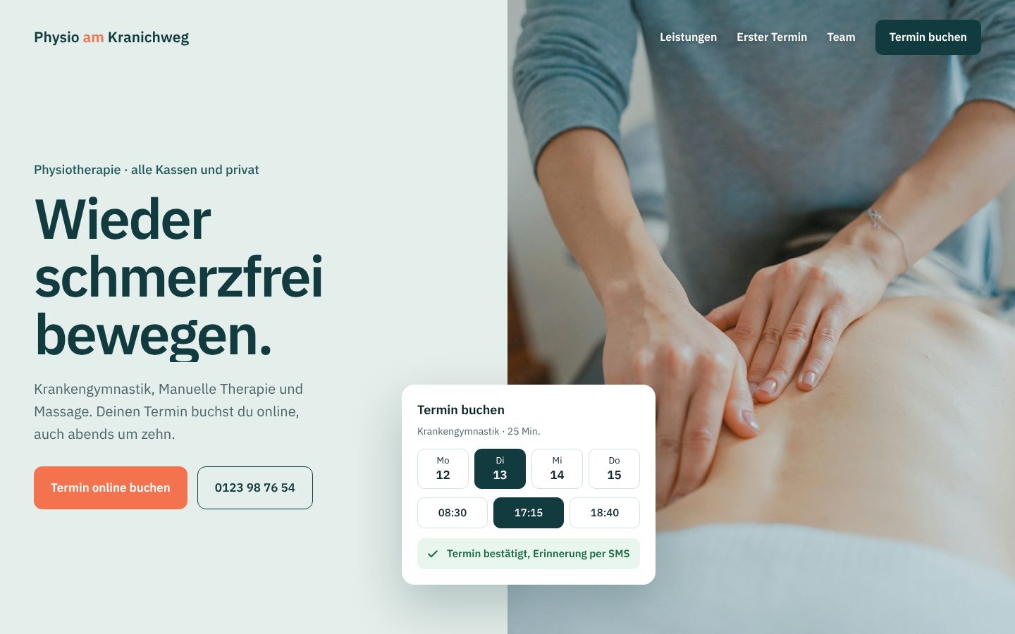 Neue Webseite derselben Physiopraxis